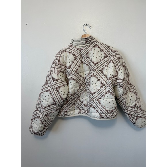 Altar'd State Quinn Quilted Jacket – Ivory/Brown – Size Small – NWT - Picture 5 of 5